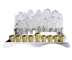 Pewter and gold plate Jerusalem Chanukah Menorah